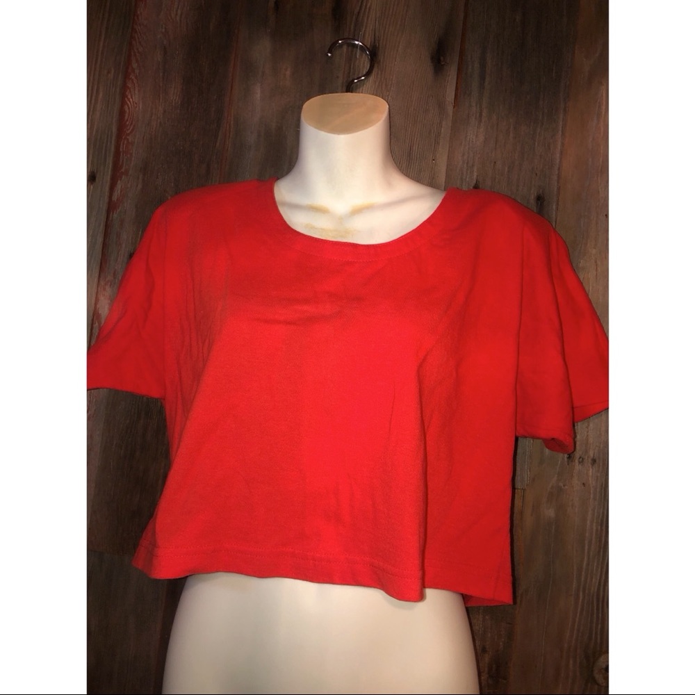 Vintage Y2K Stefano midi crop tee New Vintage 1990’s Orange Crop Top Tshirt